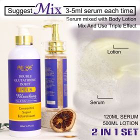 AILKE Body Cream For Whitening and Clearing Uneven Skin Tone, Moisturizes, Removes Dark Spots, Support Private label, OEM (NET WT: Lotion and Seum)