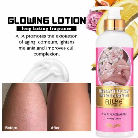 AILKE AHA Organic Skin Glowing Set, Whitening Lotion, Reduce Dark Spots, Clarify, Cleaning, Moisturizing, for All Skin Types (Color: Body Lotion 500ml)