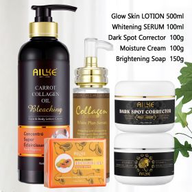Brightening Body Lotion With Collagen, Carotene, Shea Butter, Moisturizing, Smoothing Increase Skin Radiance, For All Skin Types (Color: 5 in 1 Set)